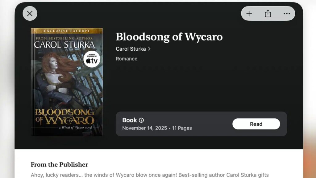 Bloodsong of Wycaro Can Be Downloaded from Apple Books App 