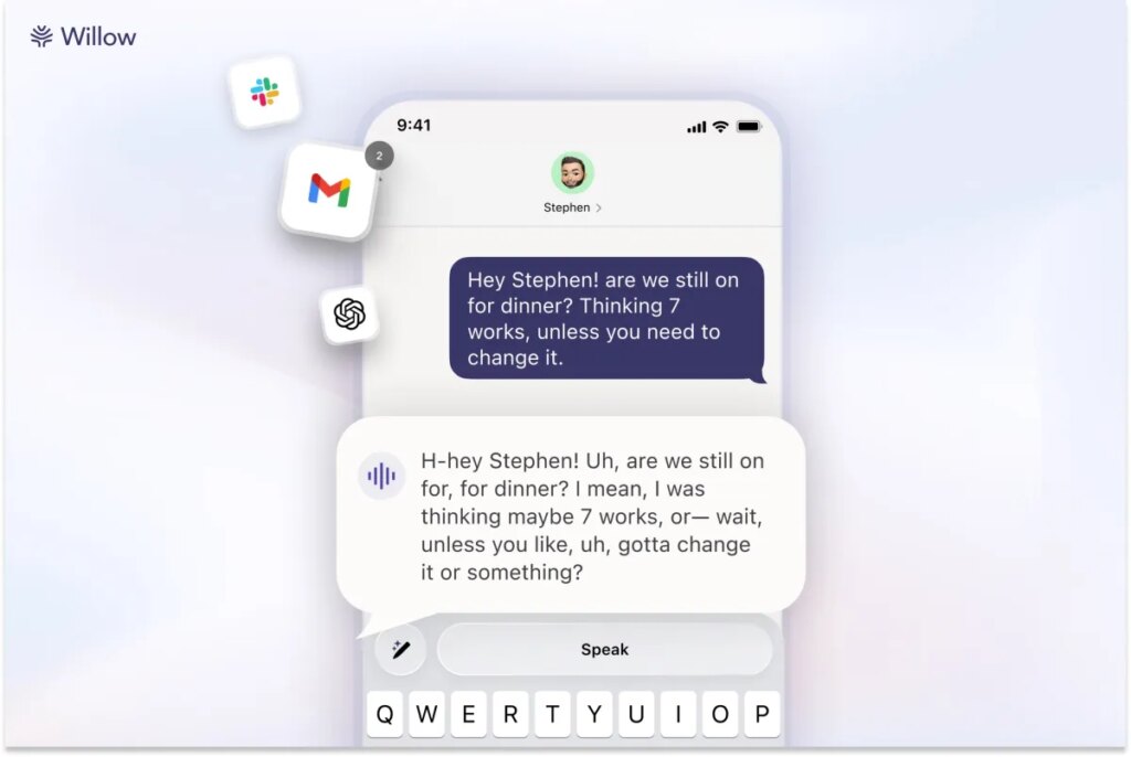 Willow’s voice keyboard lets you type across all your iOS apps — and actually edit what you said Willow’s voice keyboard lets you type across all your iOS apps — and actually edit what you said